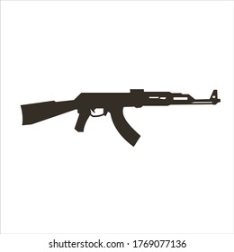 diseño de vectores de armas militares. silueta de pistón de riffel ruso
