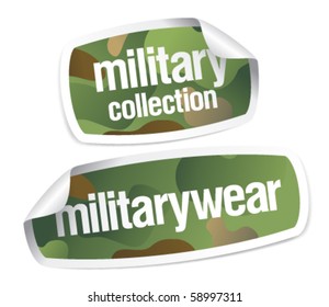 Military wear collection stickers set