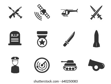 military web icons for user interface design