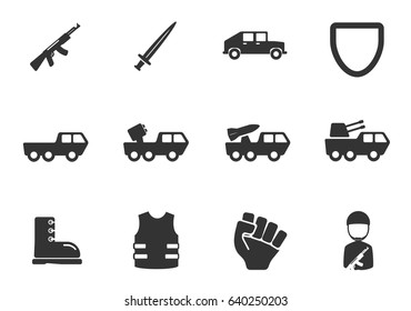 military web icons for user interface design