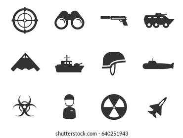 military web icons for user interface design