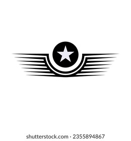 Military Wing Icon. Soldier Emblem Symbol - Vector Logo Template