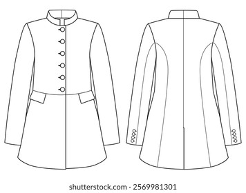 military women blazer Suit Jacket vector illustration design,