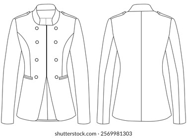 military women blazer Suit Jacket vector illustration design,