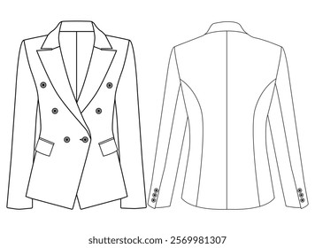 military women blazer Suit Jacket vector illustration design,