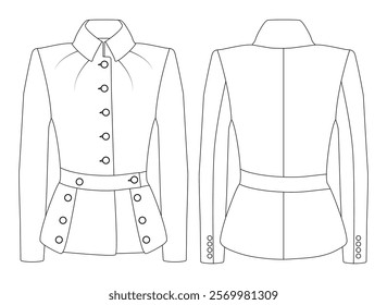 military women blazer Suit Jacket vector illustration design,