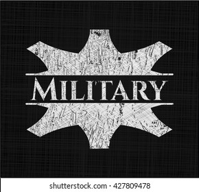 Military written with chalkboard texture