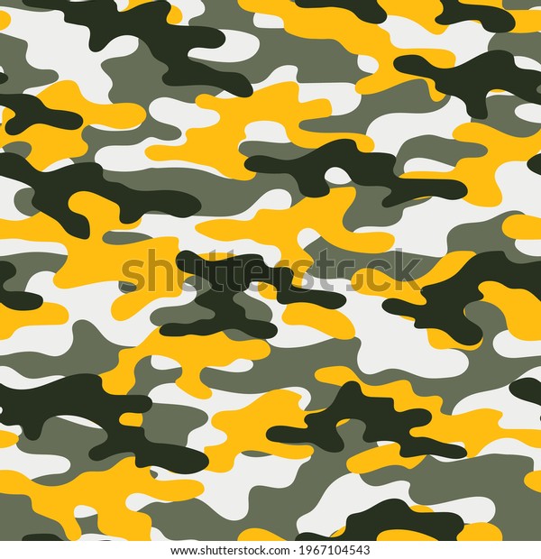 Military Yellow Camouflage Vector Seamless Print Stock Vector (Royalty ...