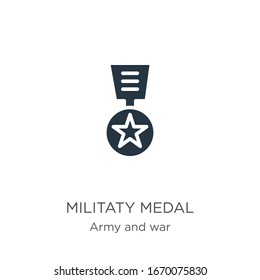 Militaty medal icon vector. Trendy flat militaty medal icon from army and war collection isolated on white background. Vector illustration can be used for web and mobile graphic design, logo, eps10