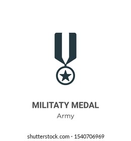 Militaty medal vector icon on white background. Flat vector militaty medal icon symbol sign from modern army collection for mobile concept and web apps design.