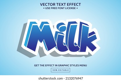 Milk 3D Editable Text Effect Template