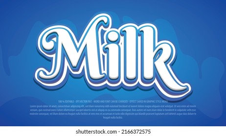 Milk 3d Style Editable Text Effect