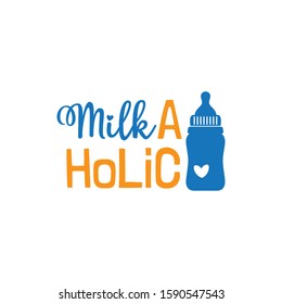 milk alcoholic family baby and kid funny pun vector graphic design for cutting machine craft and print template