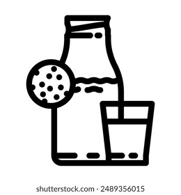 milk allergen free product food line icon vector. milk allergen free product food sign. isolated contour symbol black illustration