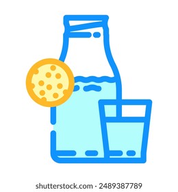 milk allergen free product food color icon vector. milk allergen free product food sign. isolated symbol illustration