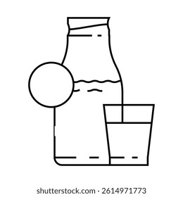 milk allergen free product food line icon vector. milk allergen free product food sign. isolated contour symbol black illustration