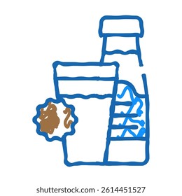milk allergy doodle icon sketch vector. milk allergy sign. isolated symbol illustration