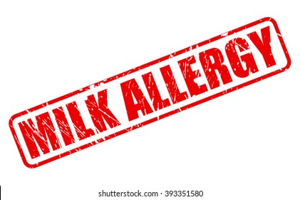 MILK ALLERGY red stamp text on white