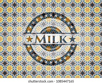 Milk arabesque emblem background. arabic decoration.
