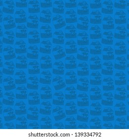 milk art vintage blue pattern