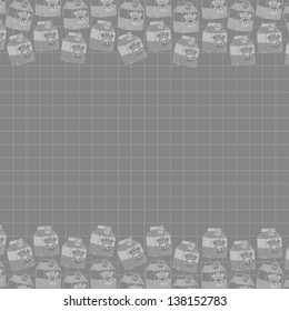 milk art vintage pattern grey line