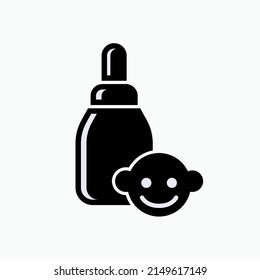 Milk Baby Bottle Icon.Infant Feeding Symbol - Vector.