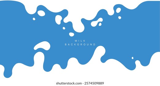 Milk background of Modern poster, dynamic splashes and drops. Vector illustration in a flat style of minimalism	