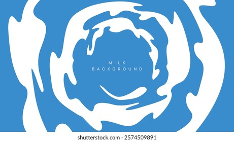 Milk background of Modern poster, dynamic splashes and drops. Vector illustration in a flat style of minimalism	