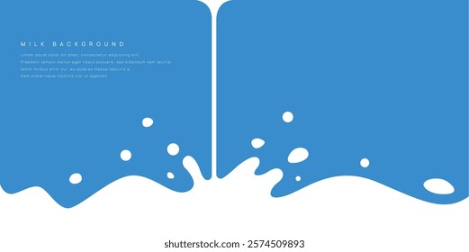 Milk background of Modern poster, dynamic splashes and drops. Vector illustration in a flat style of minimalism	