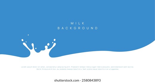 Milk background of Modern poster, dynamic splashes and drops. Vector illustration in a flat style of minimalism	