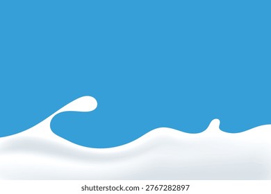 milk background, milk pouring forms waves