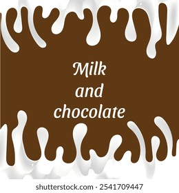 Milk background, vector, waves. milk design elements, inscription, milk, chocolate