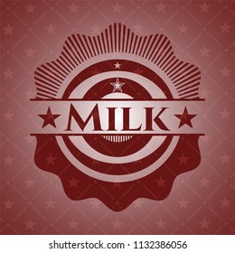 Milk badge with red background