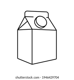 Milk in a bag line icon. Vector milk in a bag in line style isolated on white background. Element for web, game and advertising. Line art milk pack icon. Infographic element stock illustration