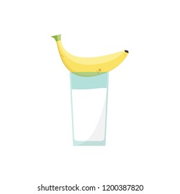 Milk and banana cartoon vector. new design.