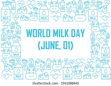 Milk banner and pattern design. Easy to edit with vector file. Can use for your creative content. Especially about milk day campaign in this june.