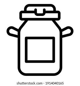 Milk barrel icon. Outline milk barrel vector icon for web design isolated on white background
