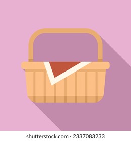 Milk basket icon flat vector. Picnic bag. Handle market