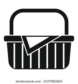 Milk basket icon simple vector. Picnic bag. Handle market