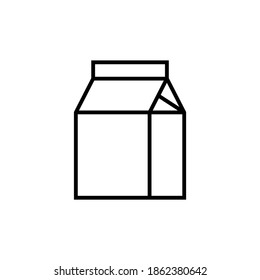 leche, icono de bebida, símbolo en línea negra plana, aislado en fondo blanco