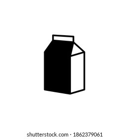 milk, beverage icon, symbol in solid black flat shape, isolated on white background