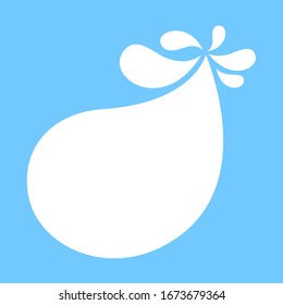 milk blob shape on light blue soft for banner copy space, aqua background, white milk blob splash on pastel blue, water blobs droplet wave shape for banner, milk blob simple for graphic ad design