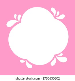 milk blob shape on pink pastel soft for banner copy space, aqua background, white milk blob splash on pastel pink, water blobs droplet wave shape for banner, milk blob simple for graphic ad design