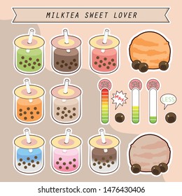 Milk Boba Bubble tea Flavor Sweet Dessert Collection