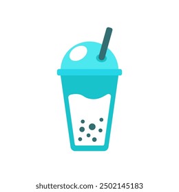 Milk boba icon with flat style. Simple milk boba vector illustration