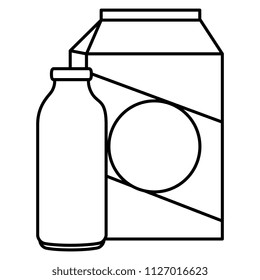 milk bottle and box
