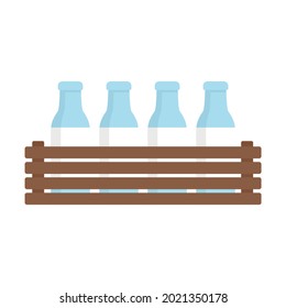 Das Symbol für die Milchflasche. Flache Illustration der Milchflasche, Vektorsymbol einzeln auf weißem Hintergrund