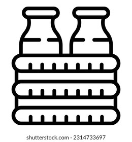 Milk bottle box icon outline vector. Vegetable drink. Food oat