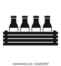 Milk bottle box icon. Simple illustration of milk bottle box vector icon for web design isolated on white background
