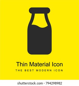 Milk bottle bright yellow material minimal icon or logo design